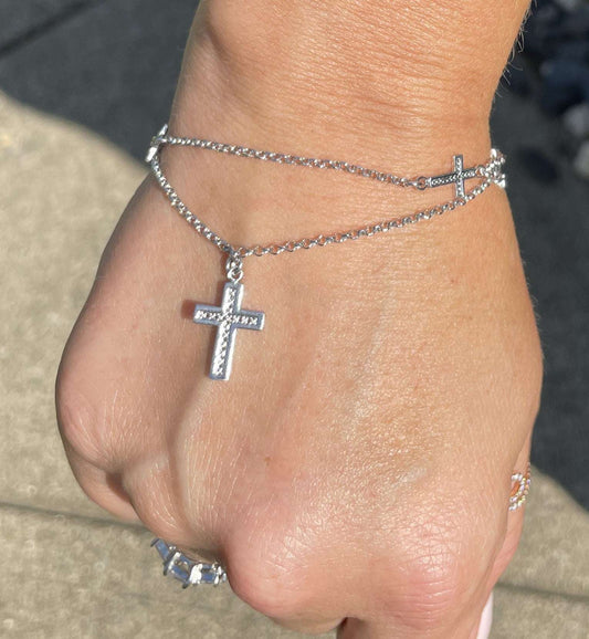 Double -Strand Cross Charm Bracelet - Gravie's