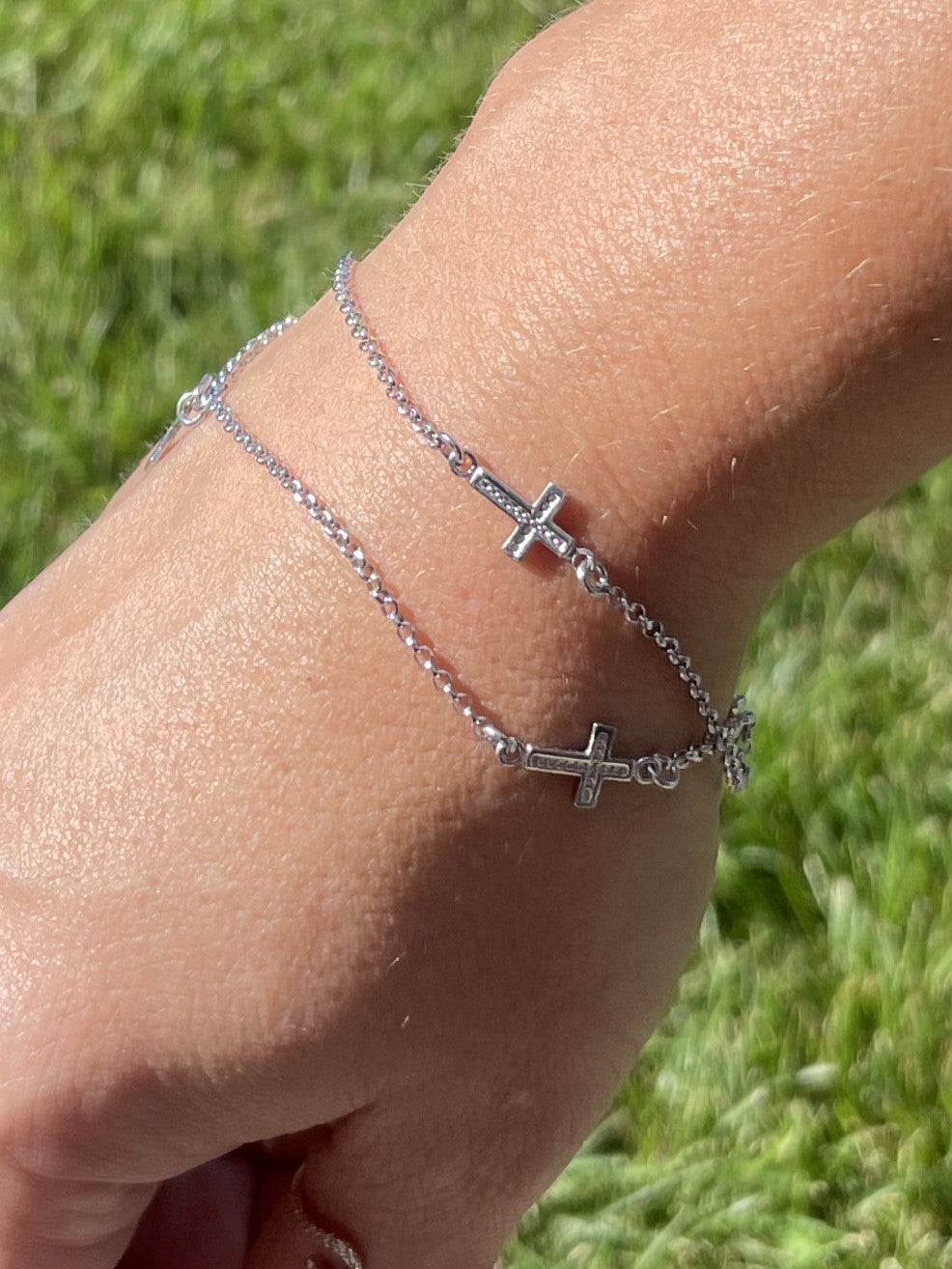 Double -Strand Cross Charm Bracelet - Gravie's