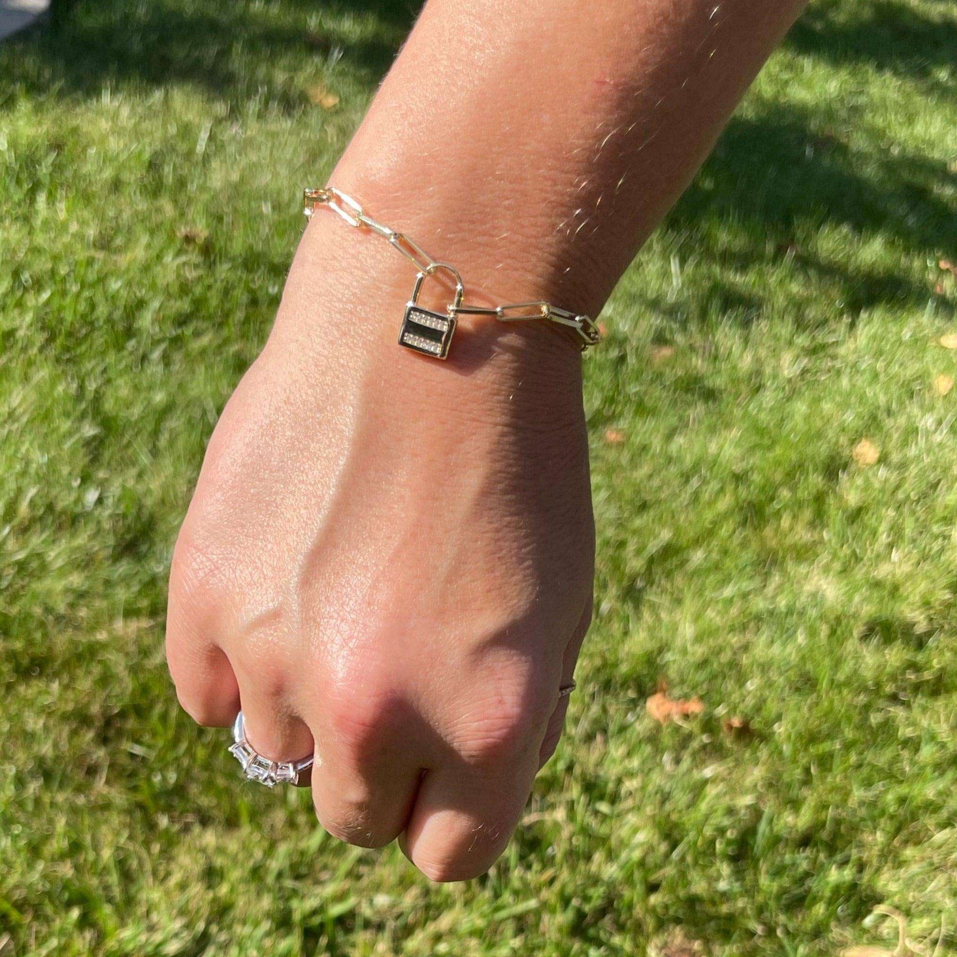 Gold Lock Toggle Bracelet