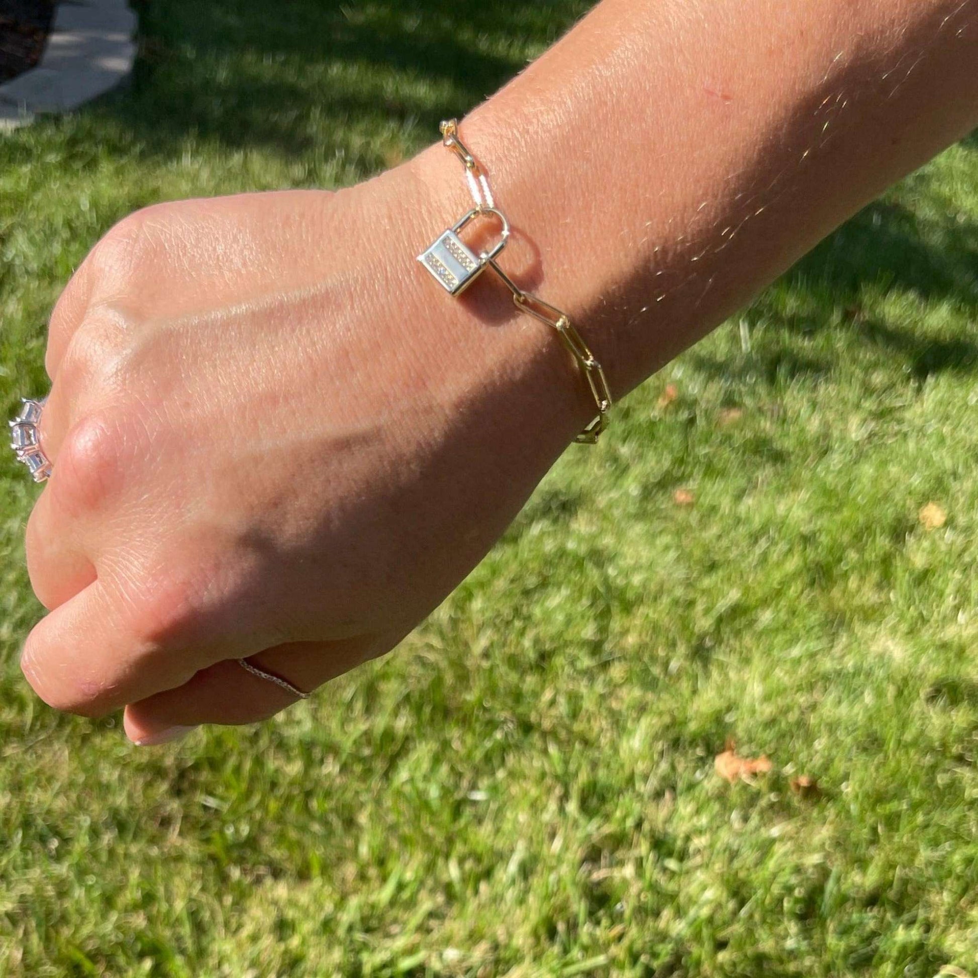 Gold Lock Toggle Bracelet