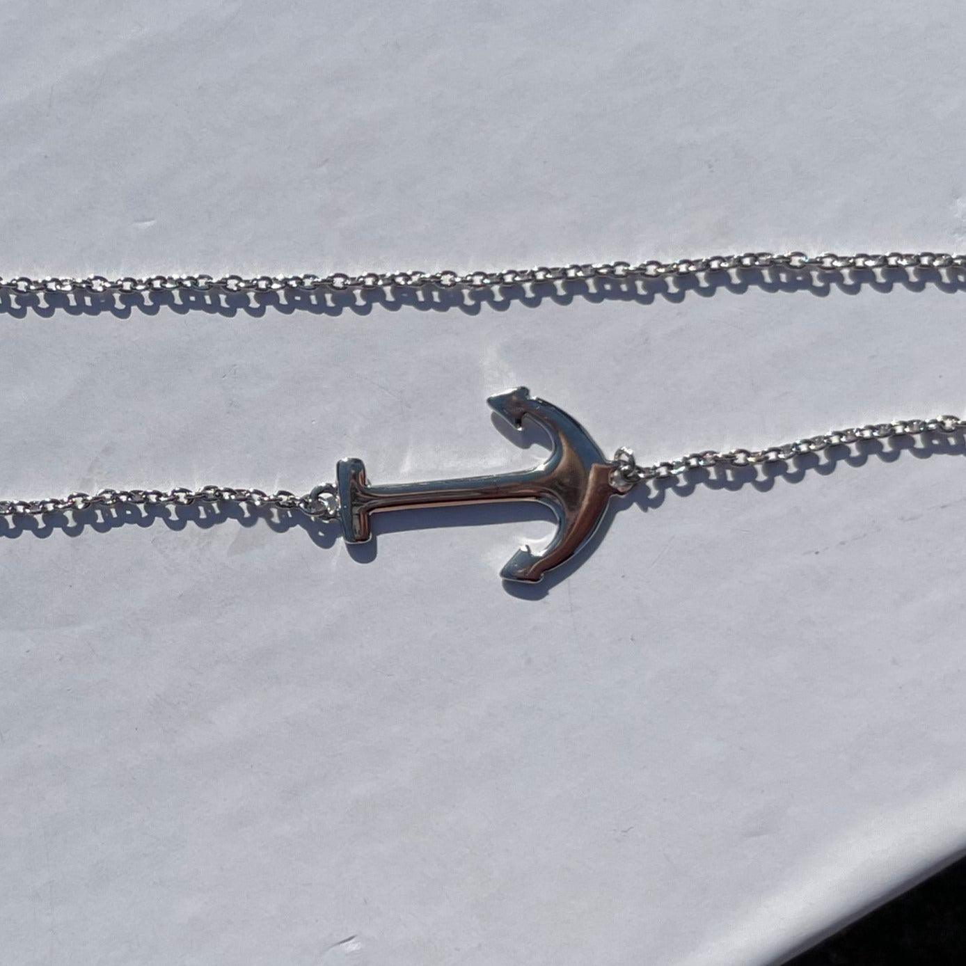 Sideways Anchor Necklace