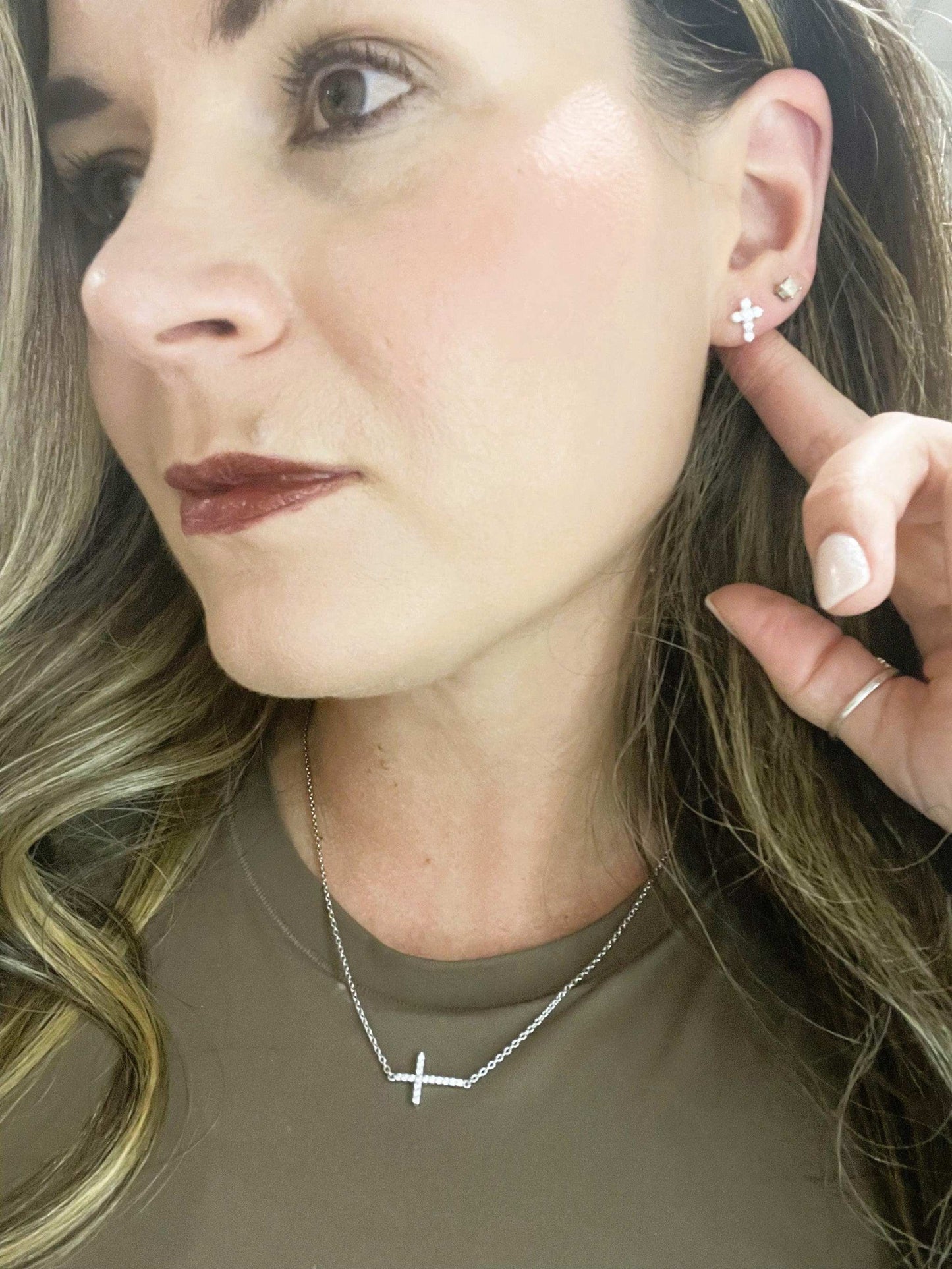 Cross Stud Earrings