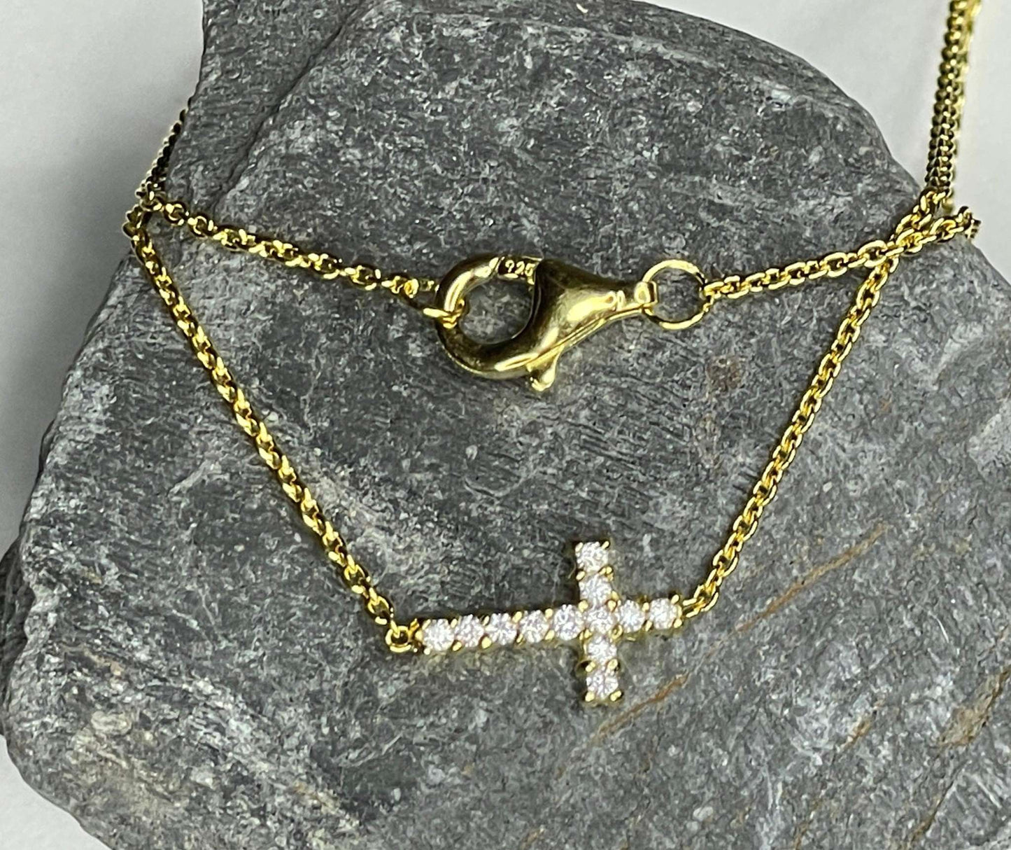 Sideways Cross Necklace
