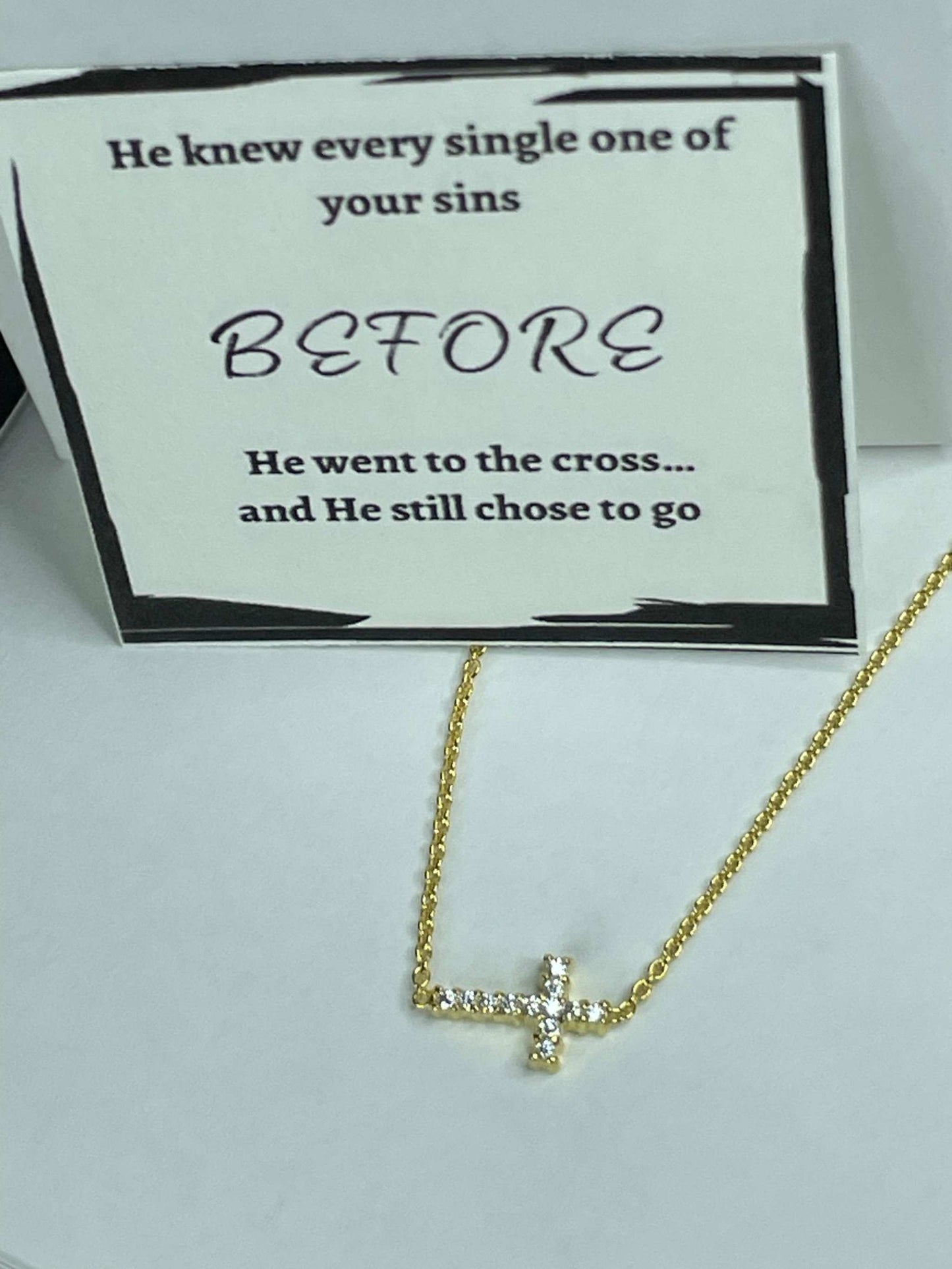 Sideways Cross Necklace