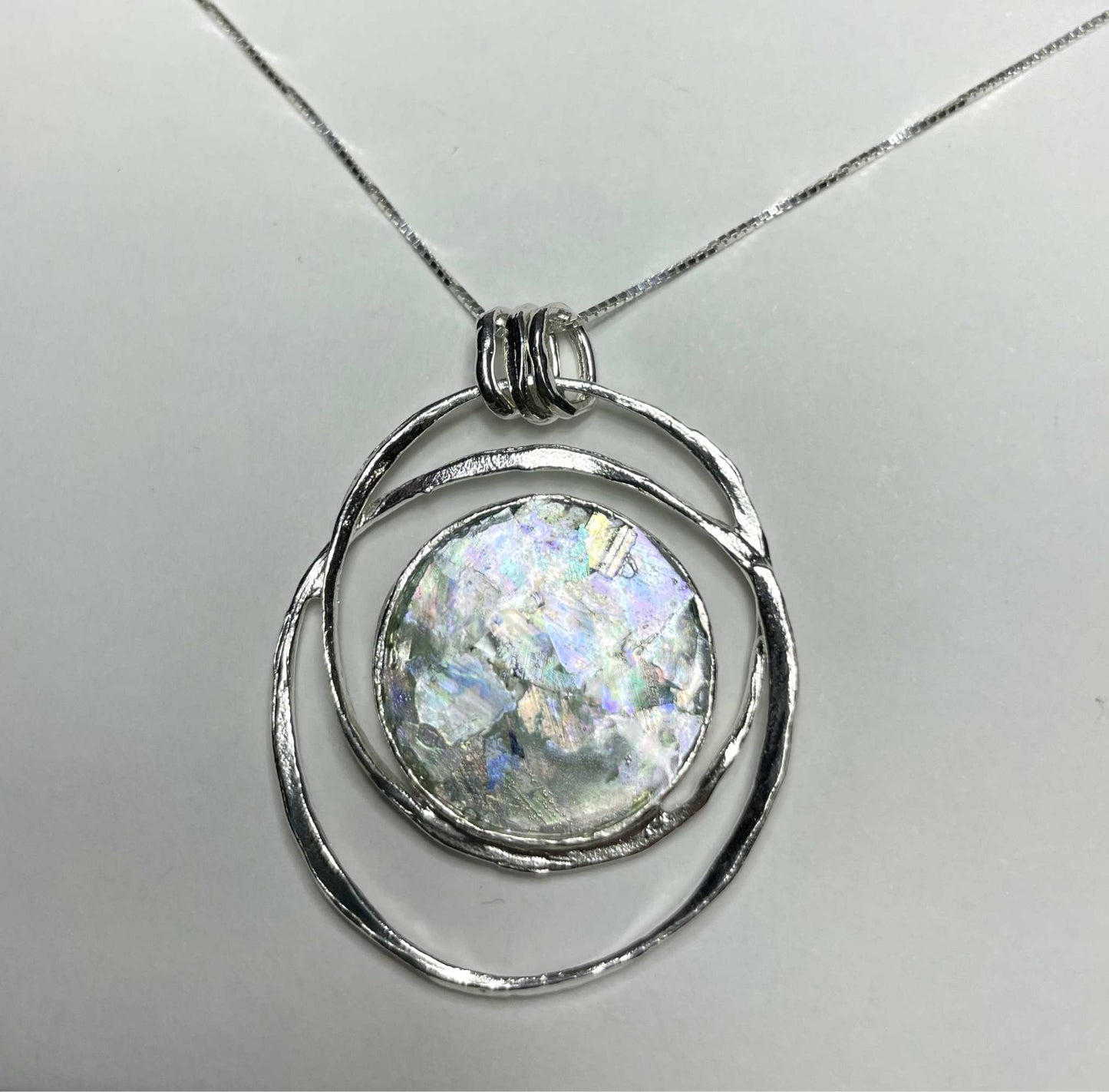He moves stones Roman Glass Necklace