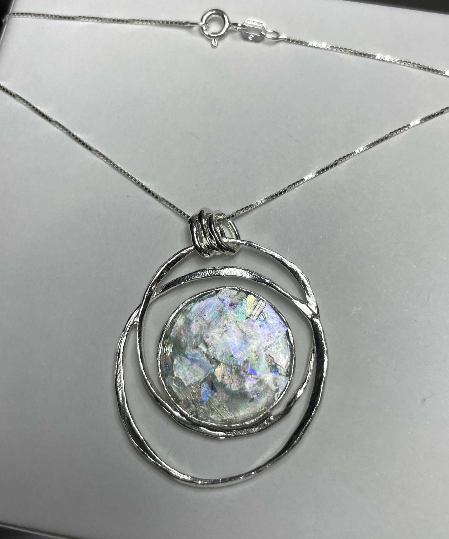 He moves stones Roman Glass Necklace