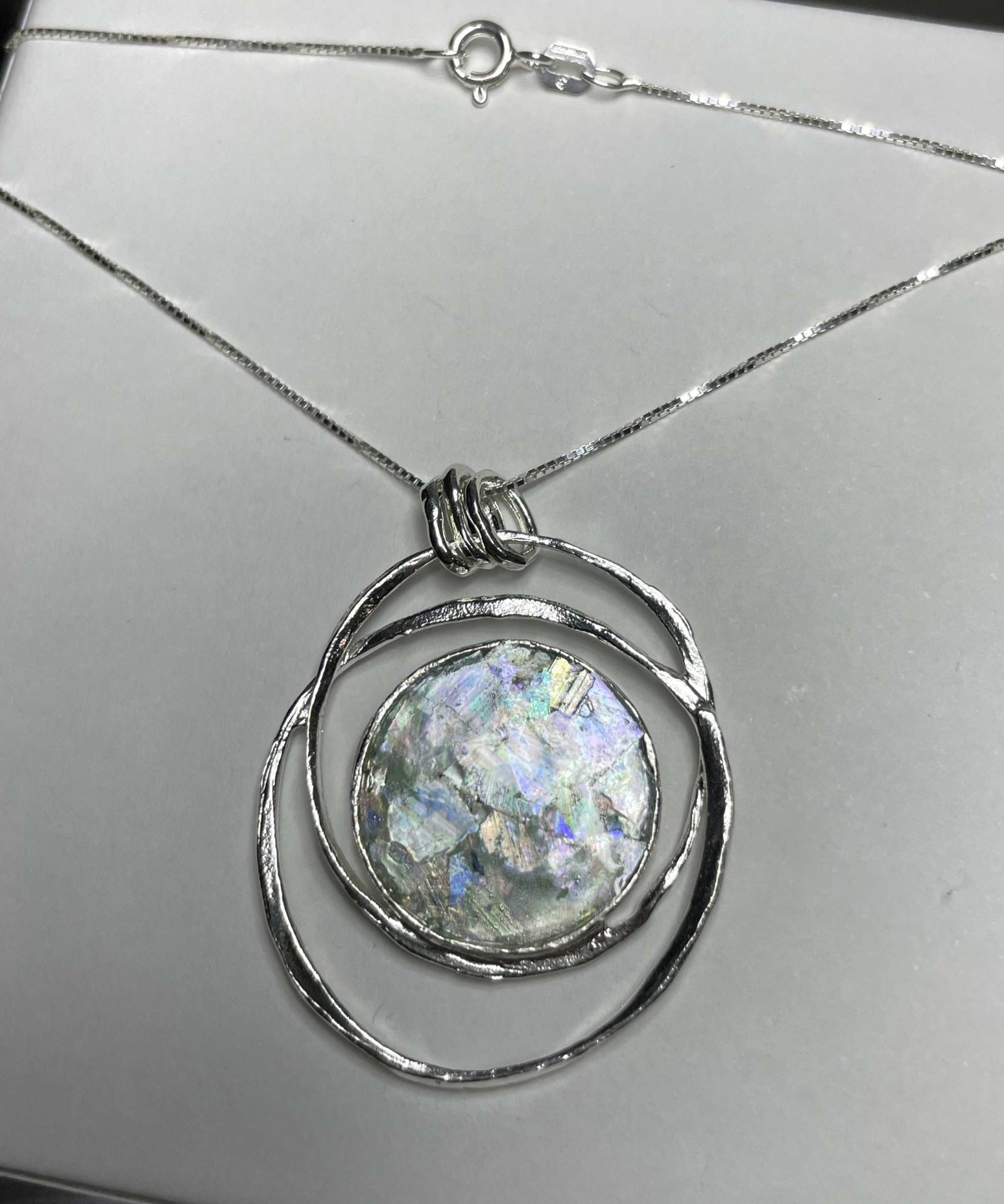 He moves stones Roman Glass Necklace