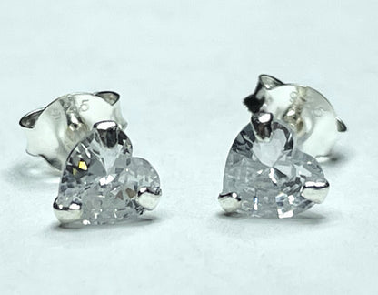 Heart Stud Earrings- Silver