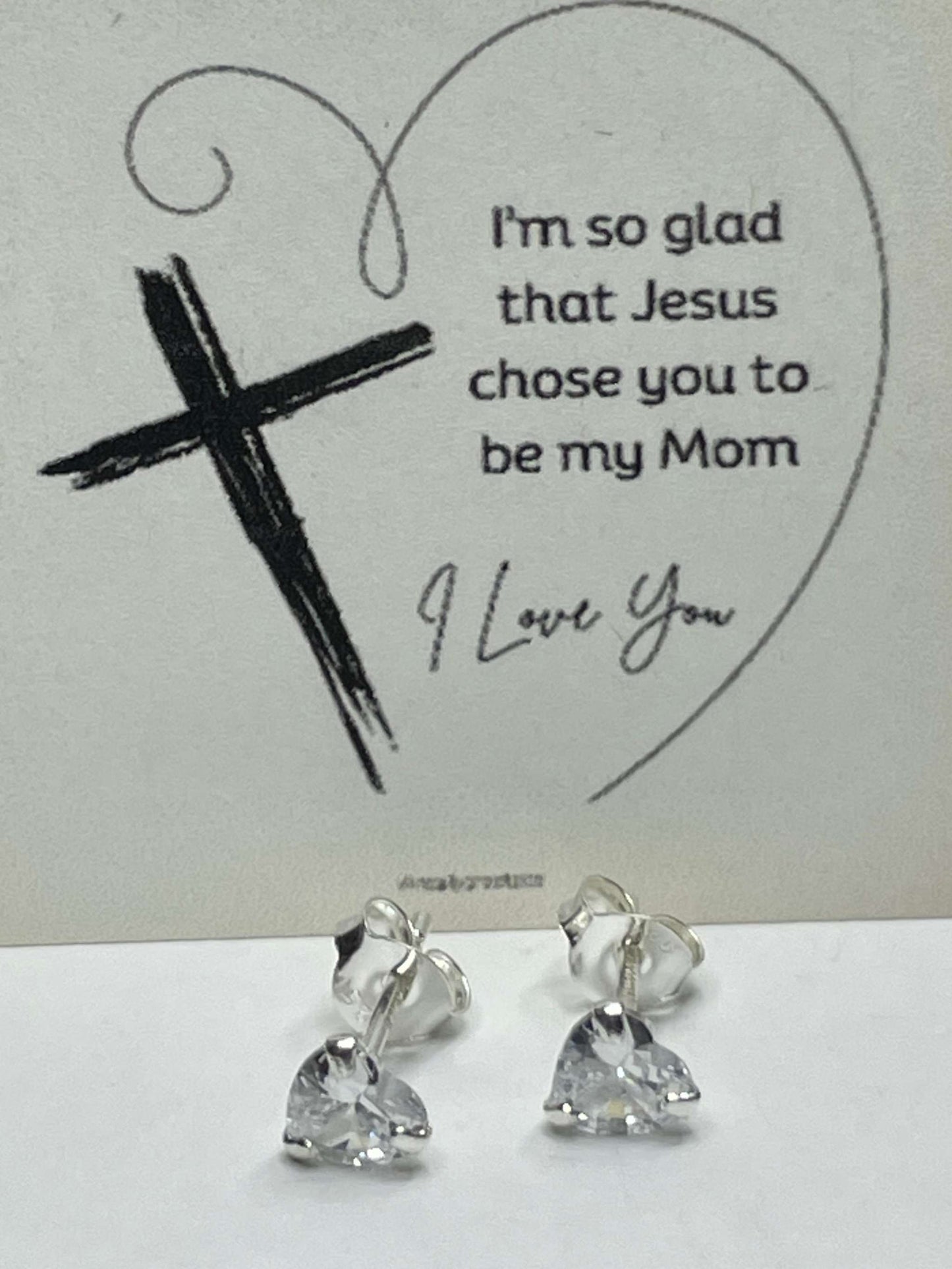 Heart Stud Earrings- Silver