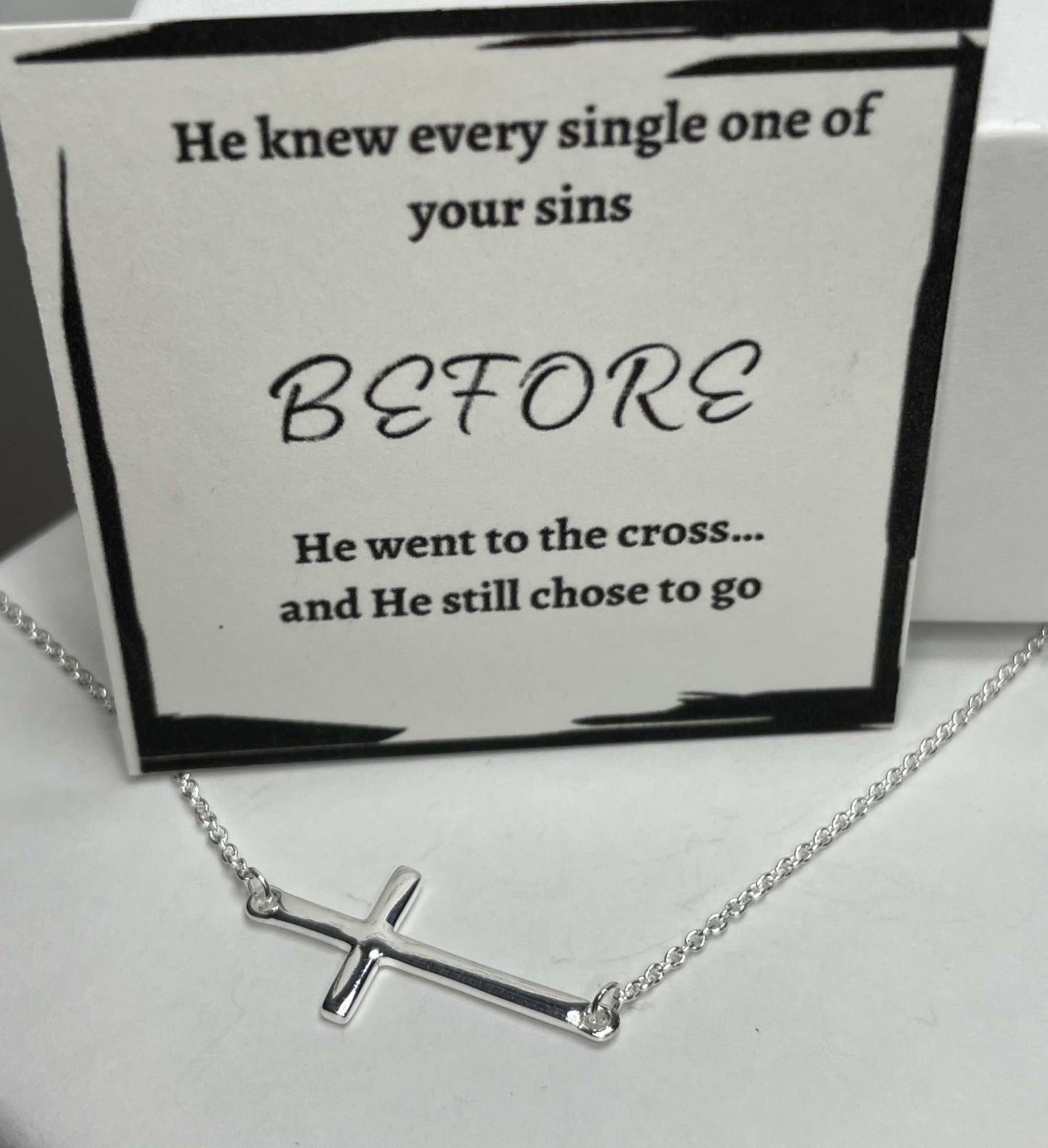 Sideways Cross Necklace