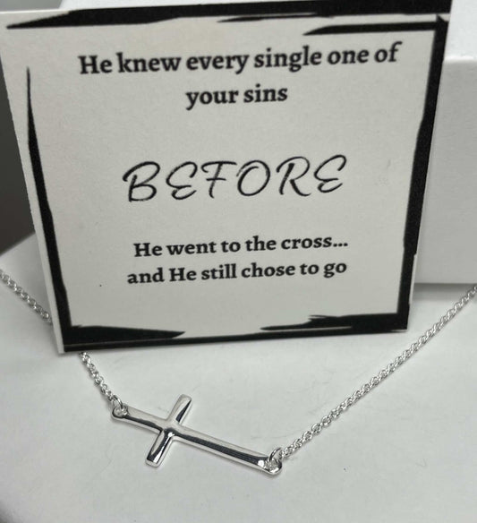 Sideways Cross Necklace