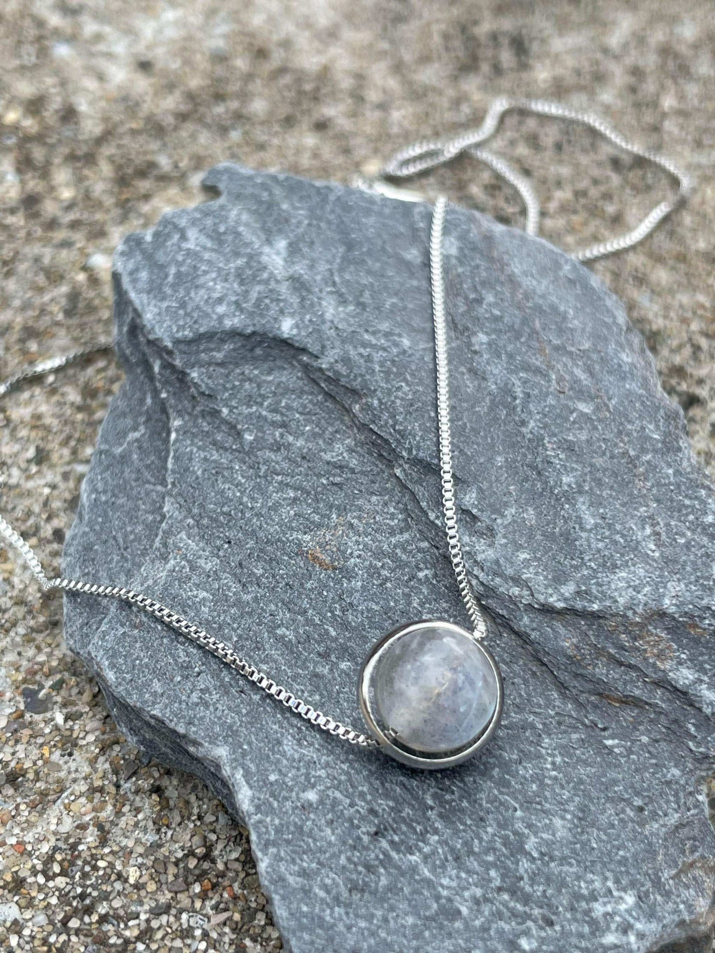 He Holds the Galaxy Necklace, Moonrock, Christian Jewelry, Meaningful, Silver, Box Chain, Galaxy Necklace