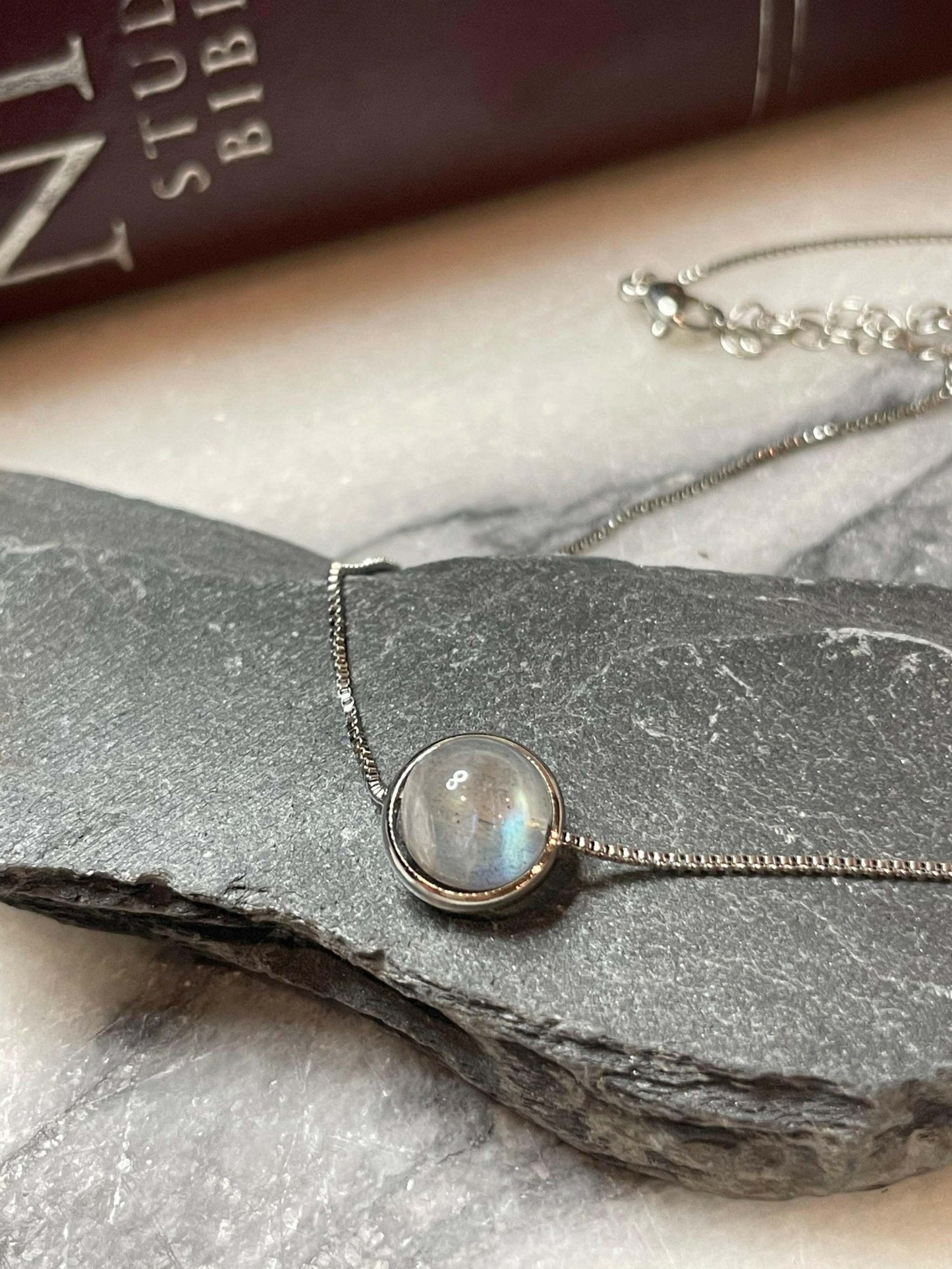 He Holds the Galaxy Necklace, Moonrock, Christian Jewelry, Meaningful, Silver, Box Chain, Galaxy Necklace
