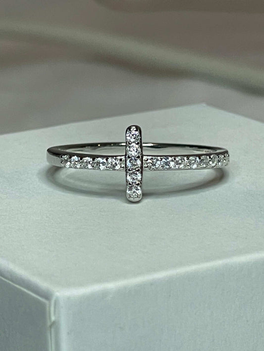SideWays Cross Ring- Sterling Silver