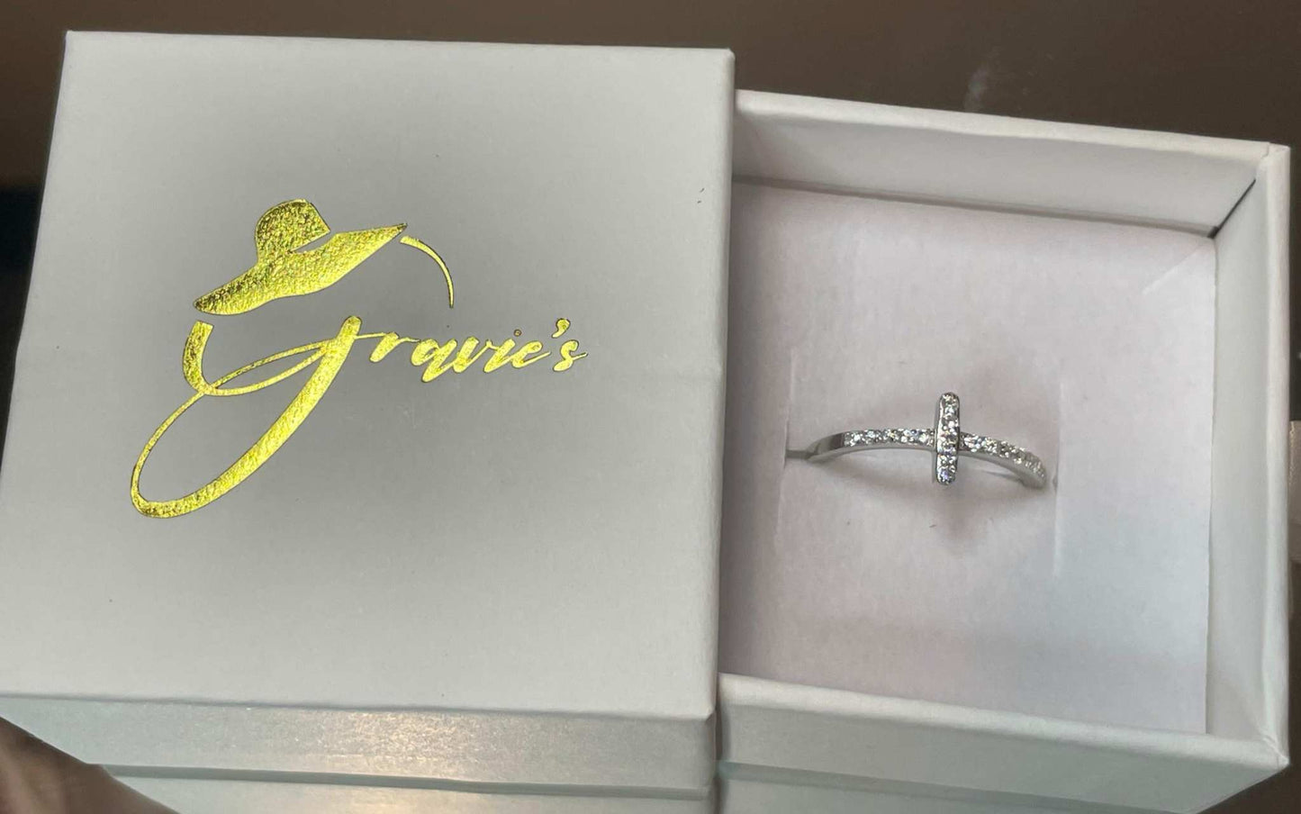 SideWays Cross Ring- Sterling Silver