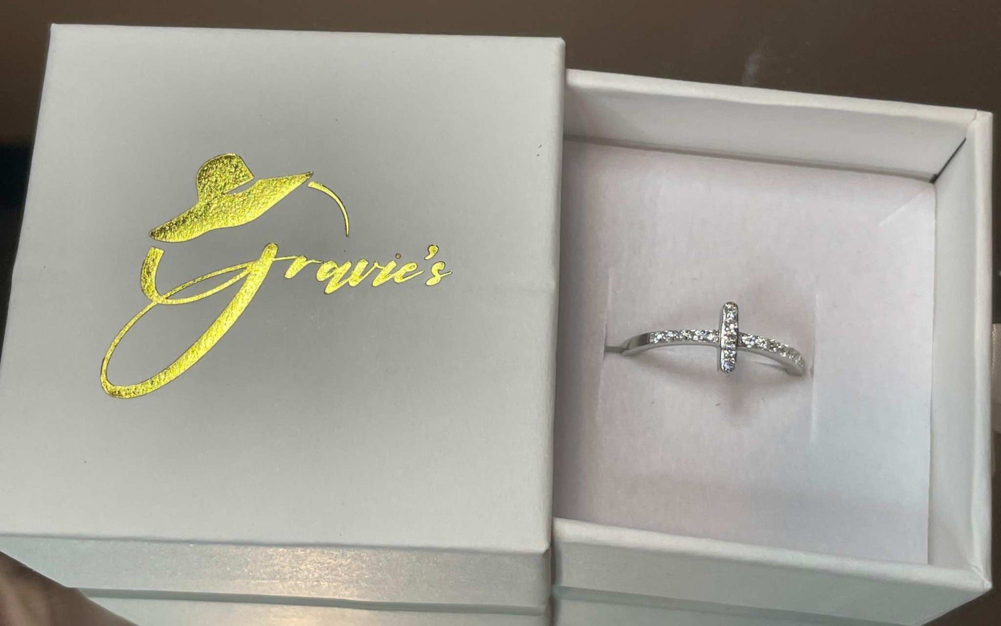 SideWays Cross Ring- Sterling Silver
