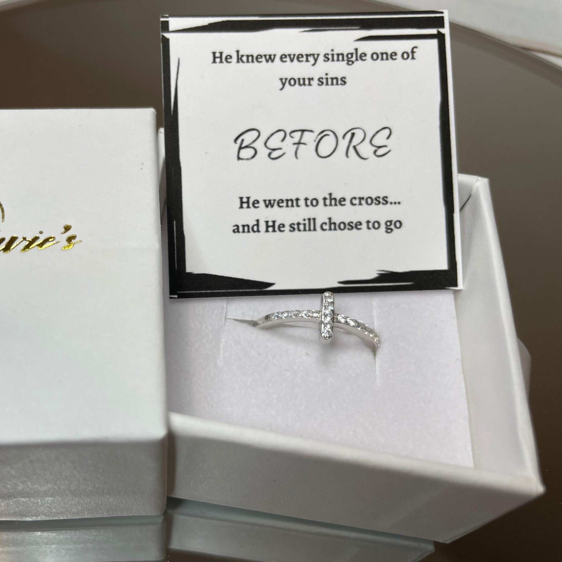 SideWays Cross Ring- Sterling Silver