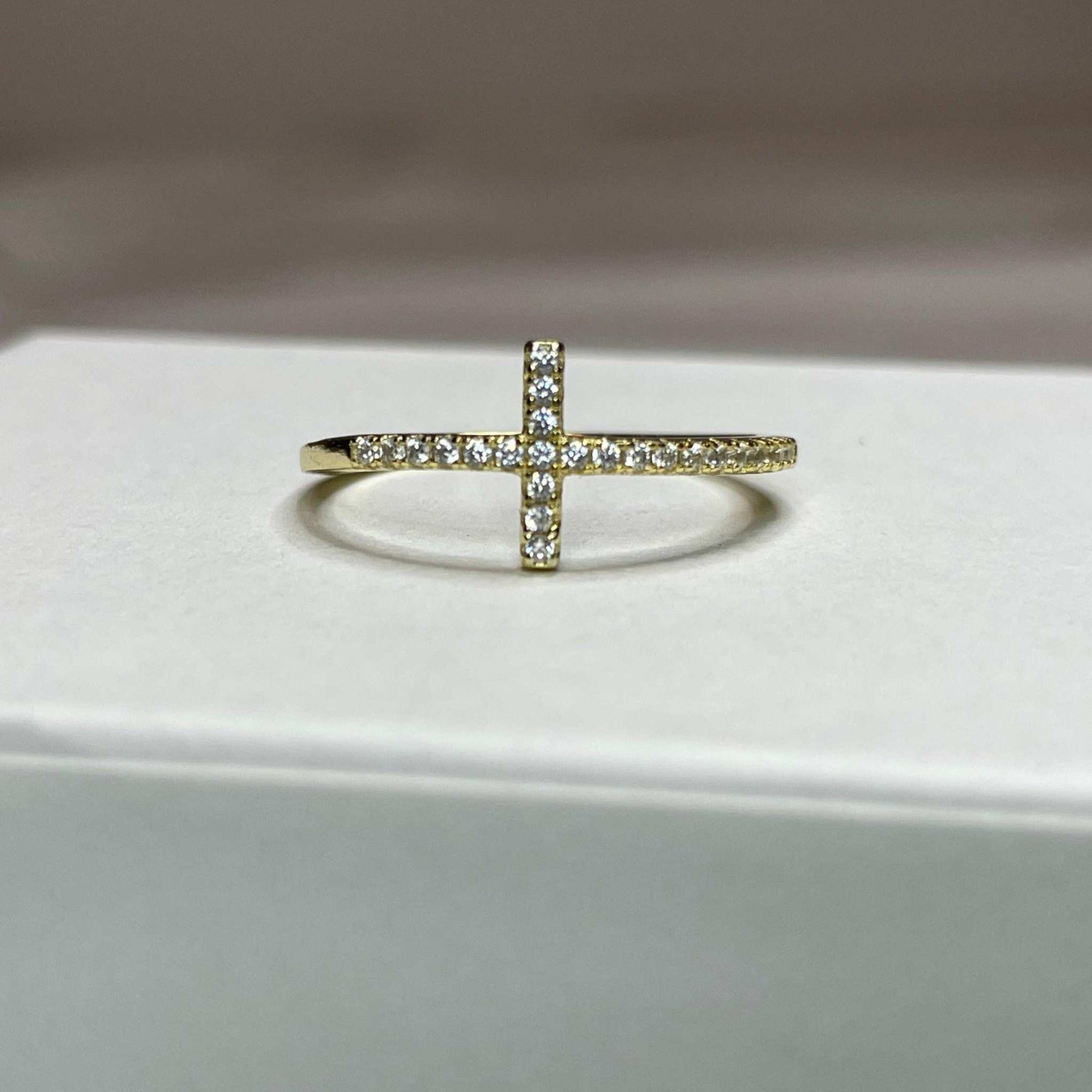Cross Ring Gold- Faith Jewelry