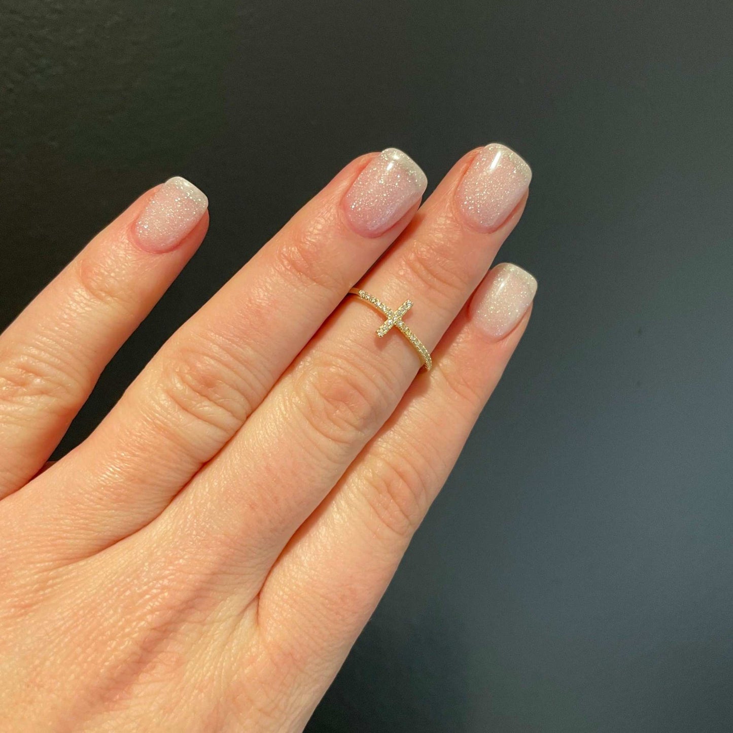 SideWays Cross Ring- Gold - Gravie's