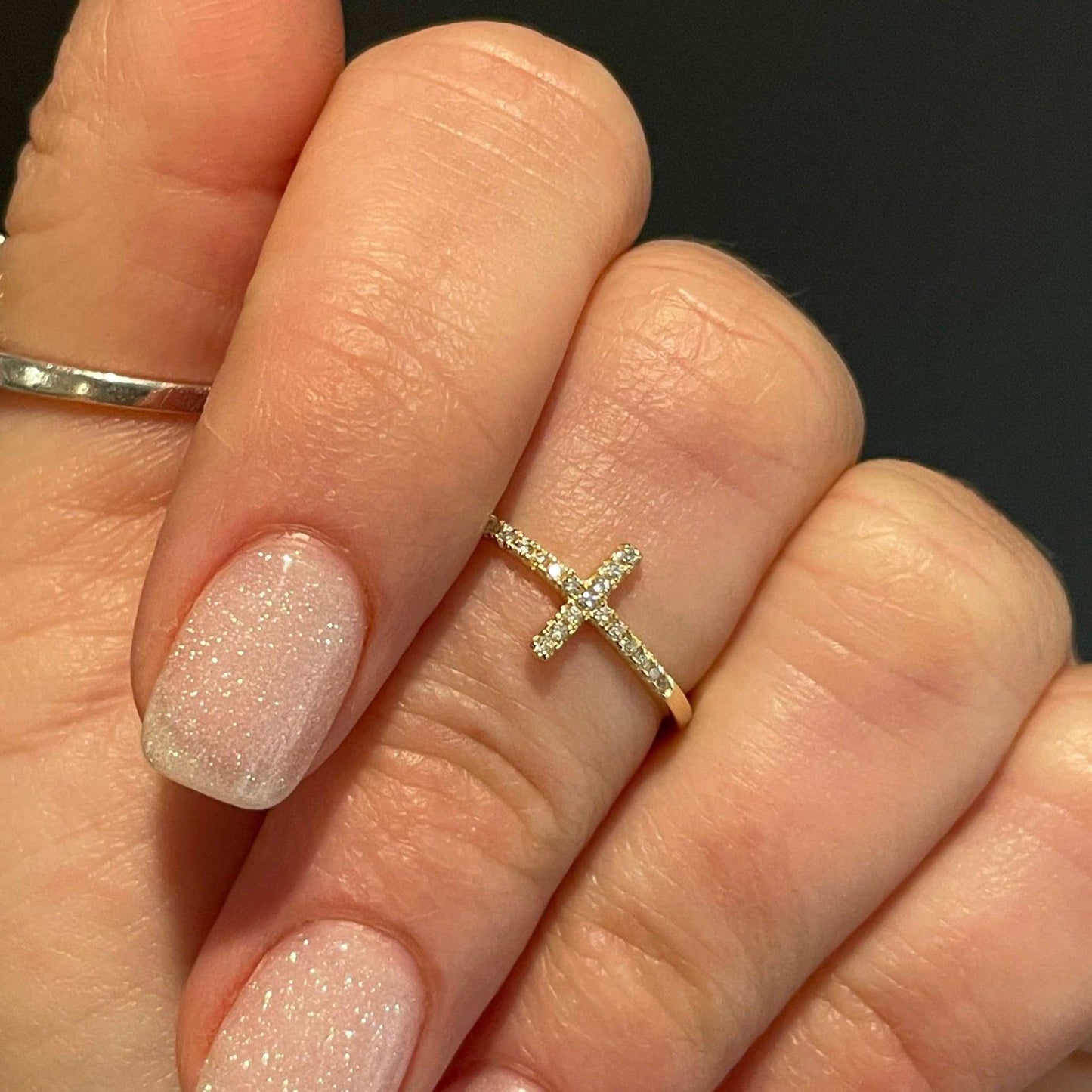 SideWays Cross Ring- Gold - Gravie's
