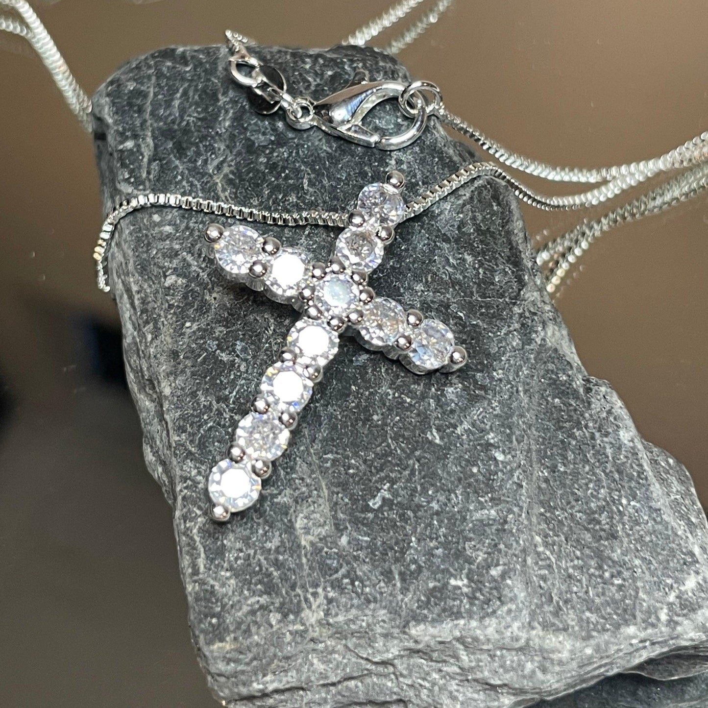 Cross Pendant Necklace- Cubic Zirconia