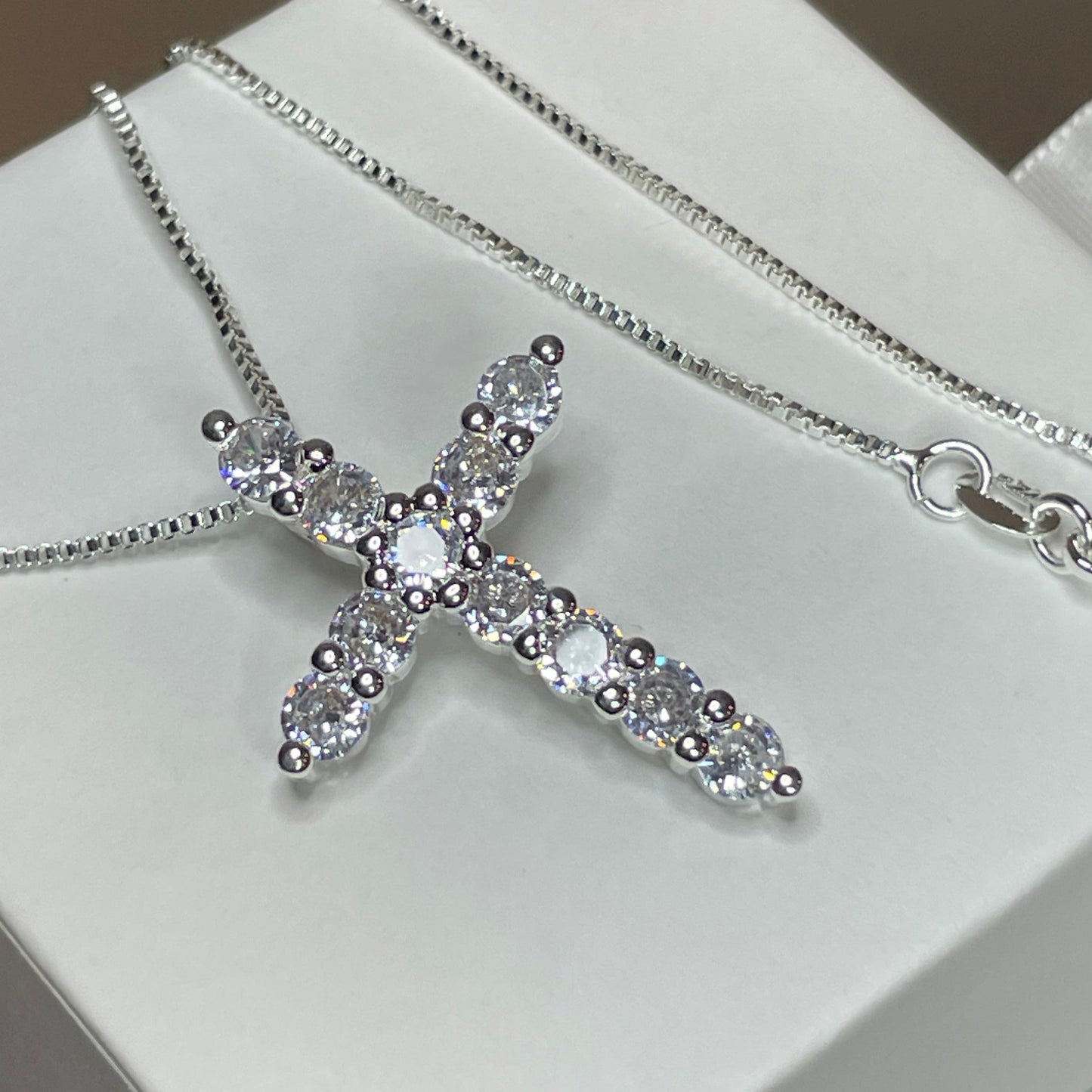 Cross Pendant Necklace- Cubic Zirconia