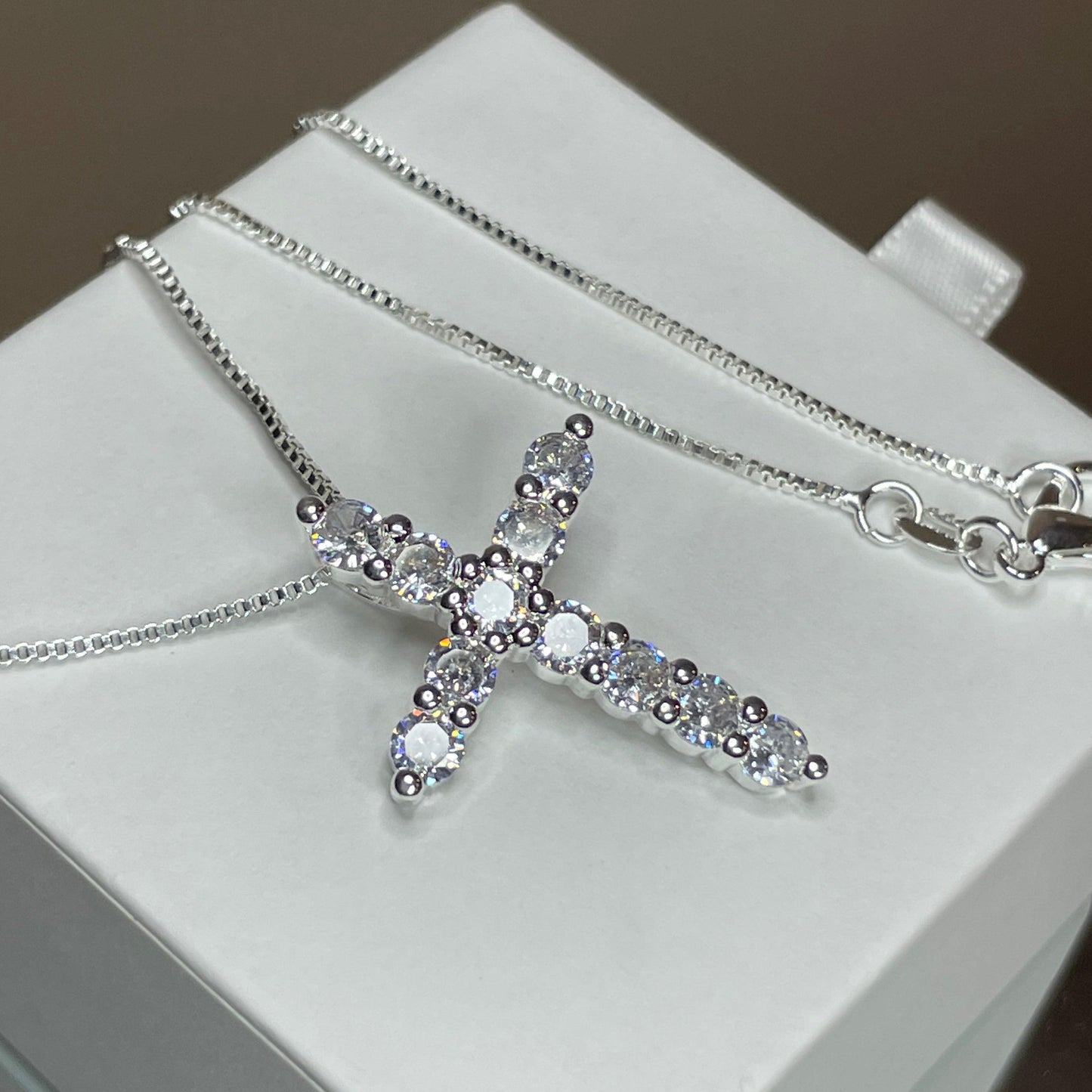 Cross Pendant Necklace- Cubic Zirconia