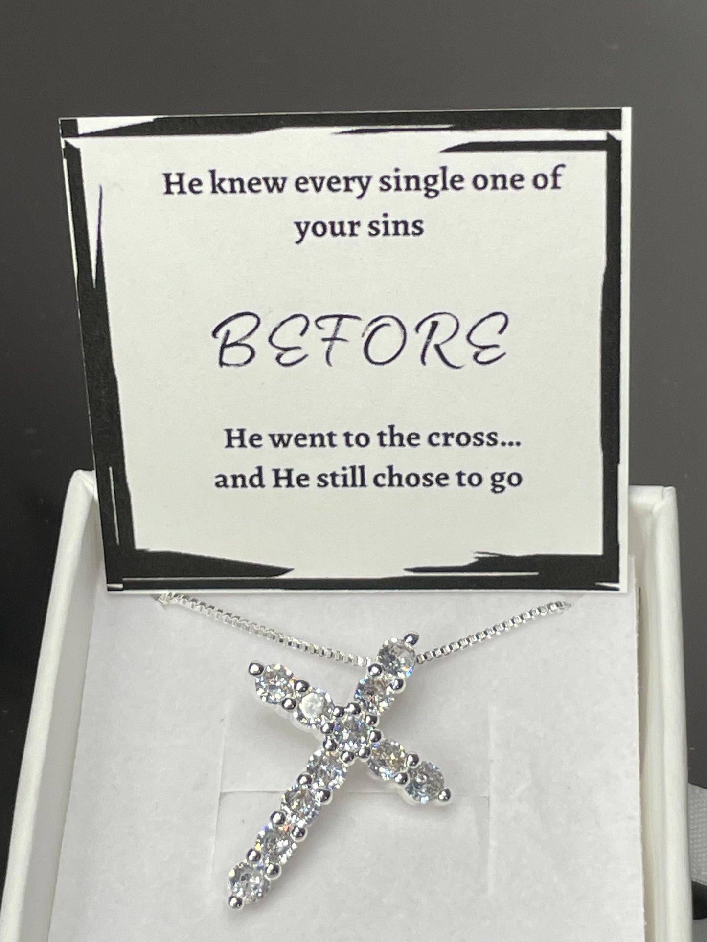 Cross Pendant Necklace- Cubic Zirconia