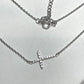 Sideways Cross Necklace- Silver