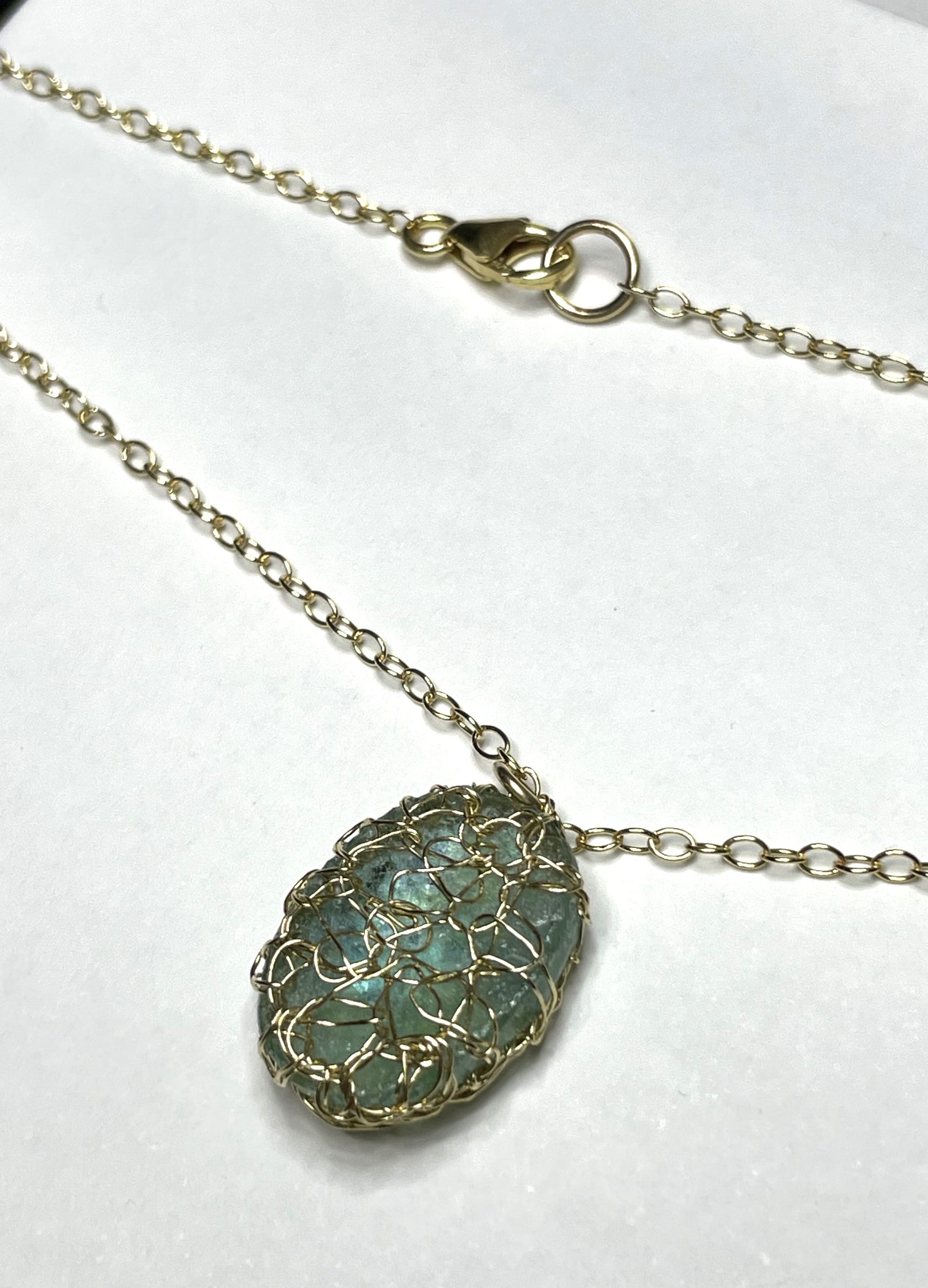 Gold Mesh Roman Glass Necklace - Gravie's