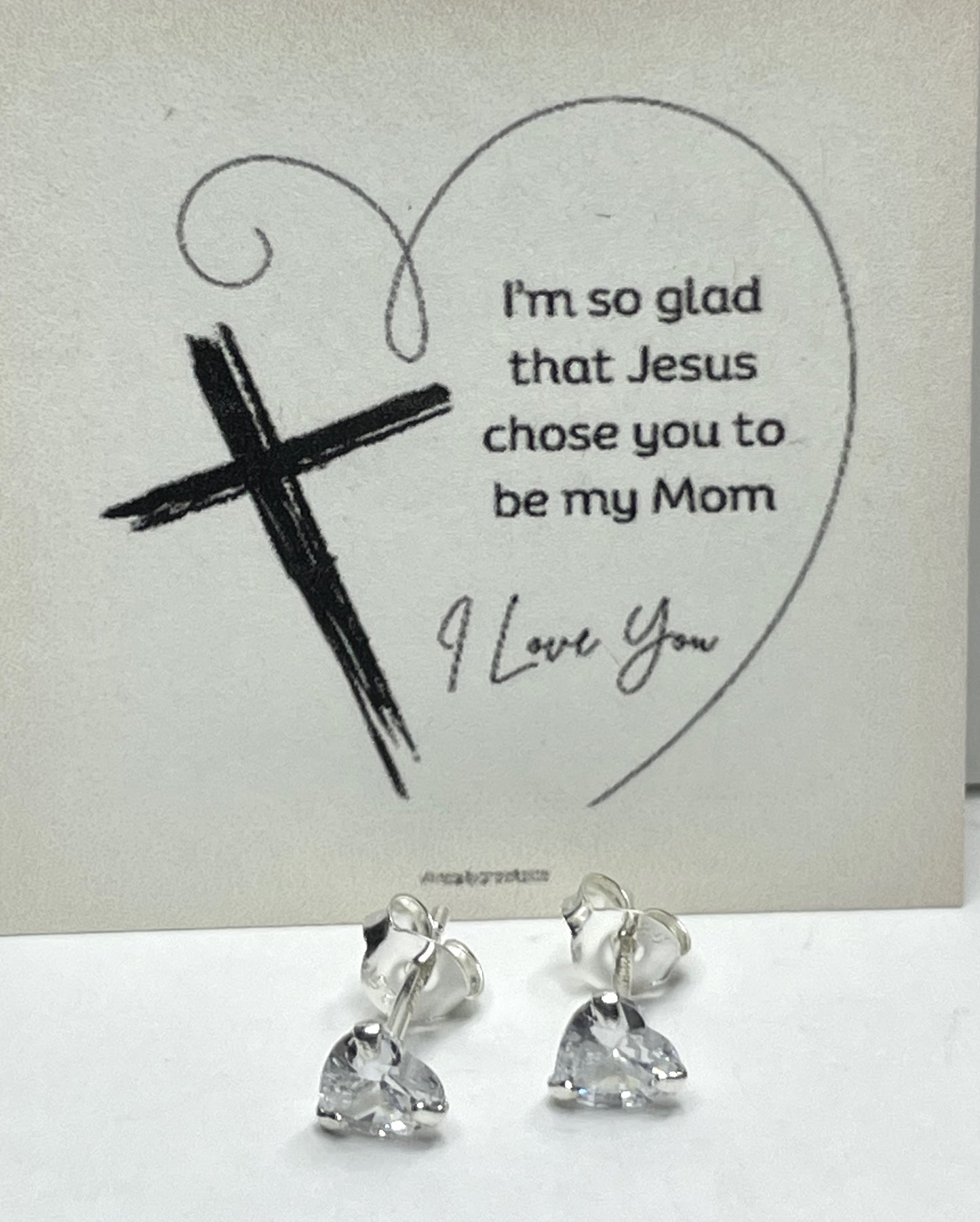 Heart Stud Earrings- Silver