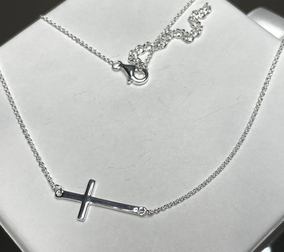 Sideways Cross Necklace- Off-Center