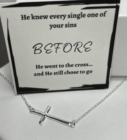 Sideways Cross Necklace- Off-Center