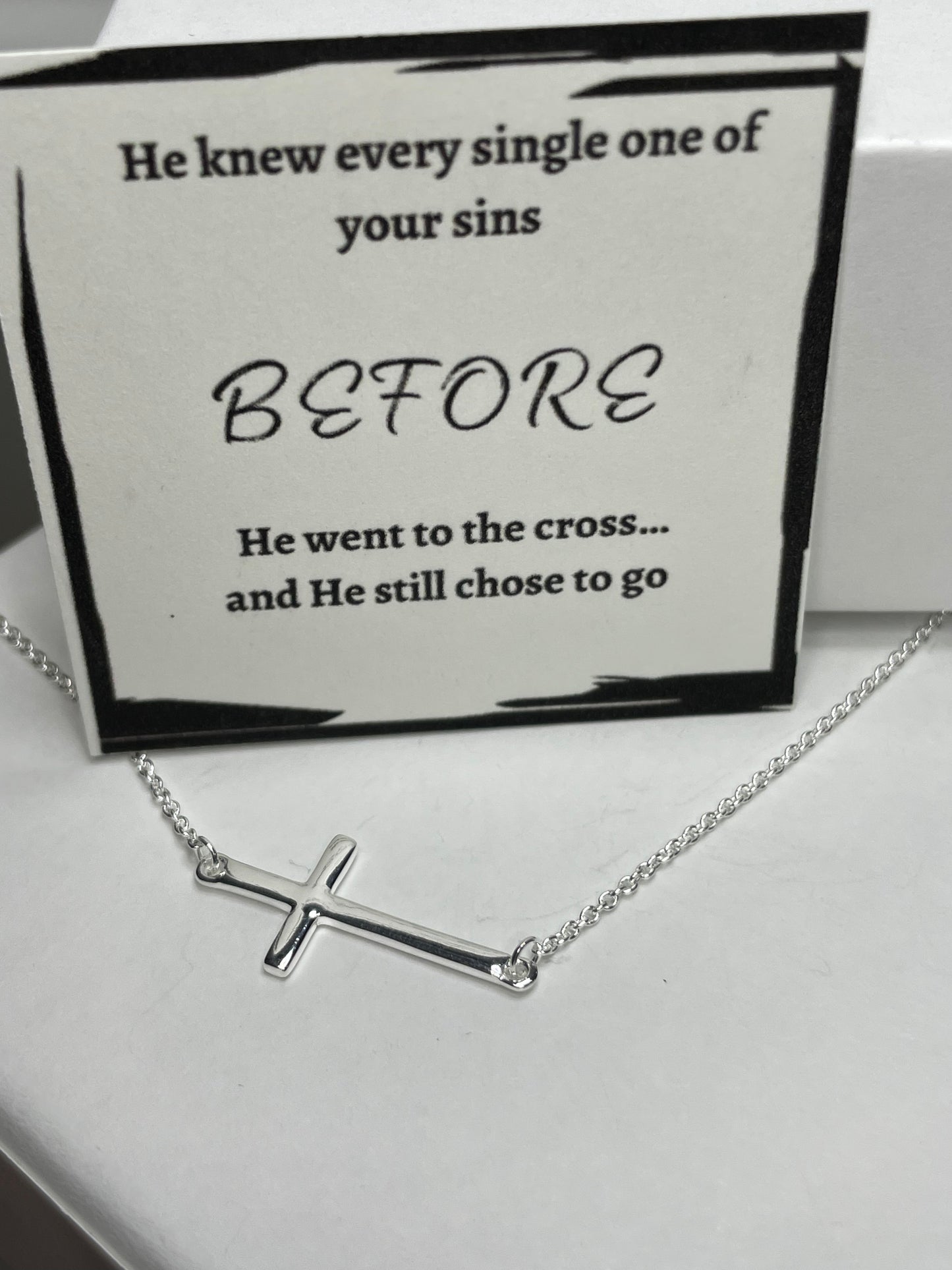 Sideways Cross Necklace- Off-Center