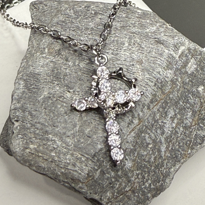 Cross and Crown Necklace