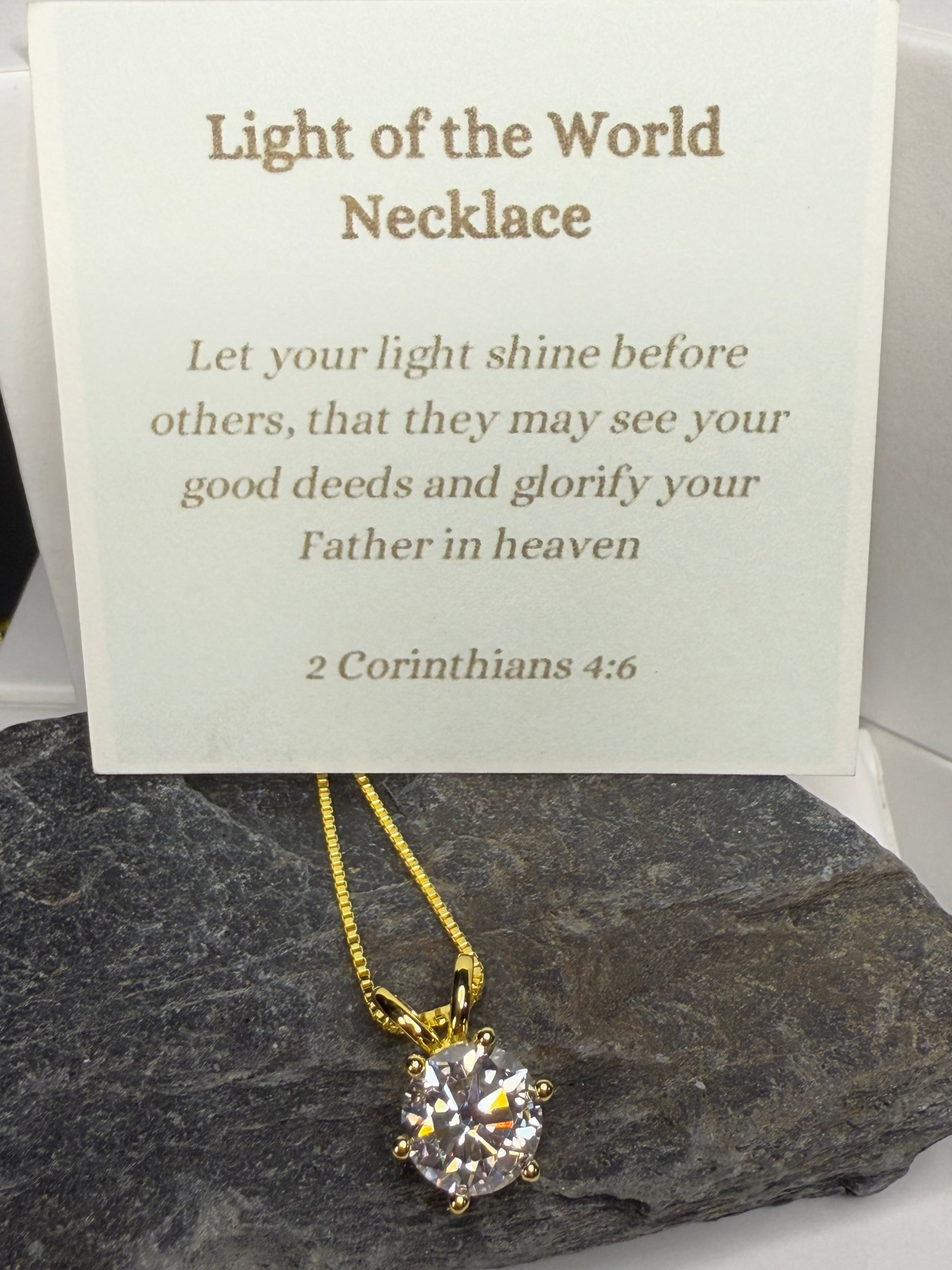 Light of the world gold necklace