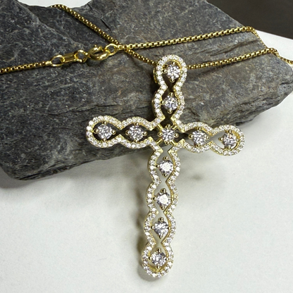 Gold Floating Cross Necklace