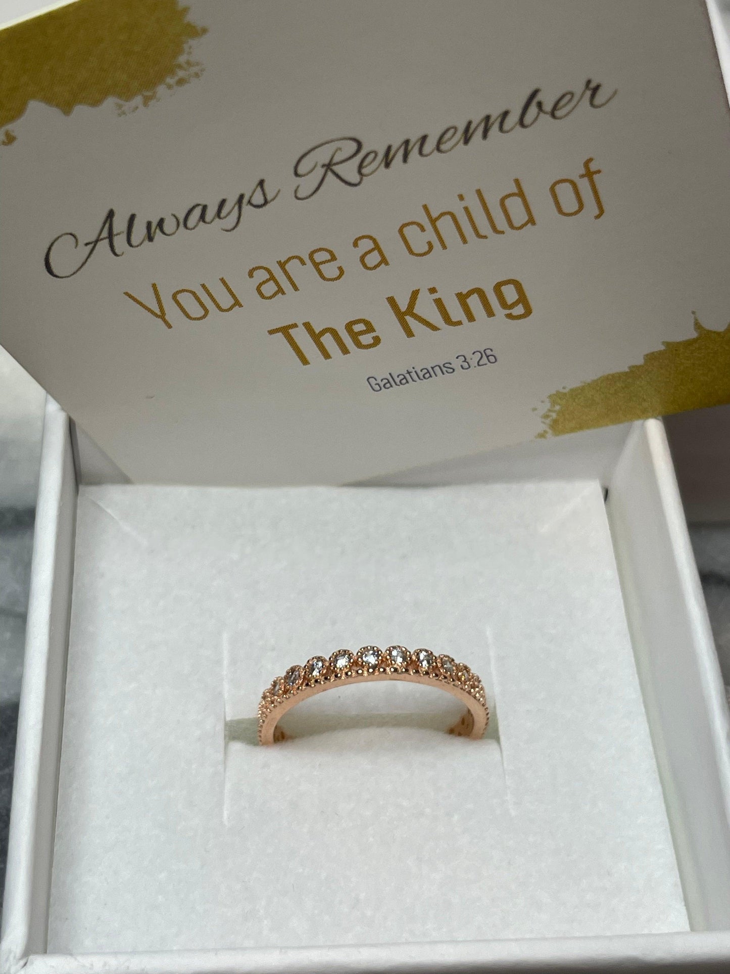 Child of the King- Crown Ring- Rose Gold Crown Ring- Christian Jewelry