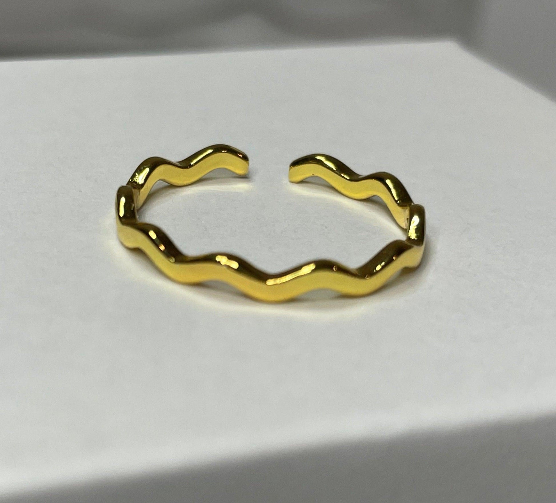 Gold and Silver Wave Ring Stack Set- He can Walk on Water Set- Christian Rings, Christian Jewelry