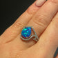 Tear Drop Blue Opal Ring, God's Promises, He will wipe your tears, Christian Jewelry .925 Silver