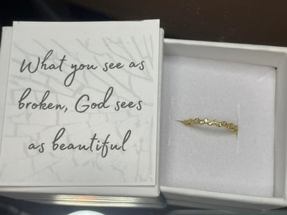 Christian Jewelry- Broken Road Ring- Gold - Faith Jewelry