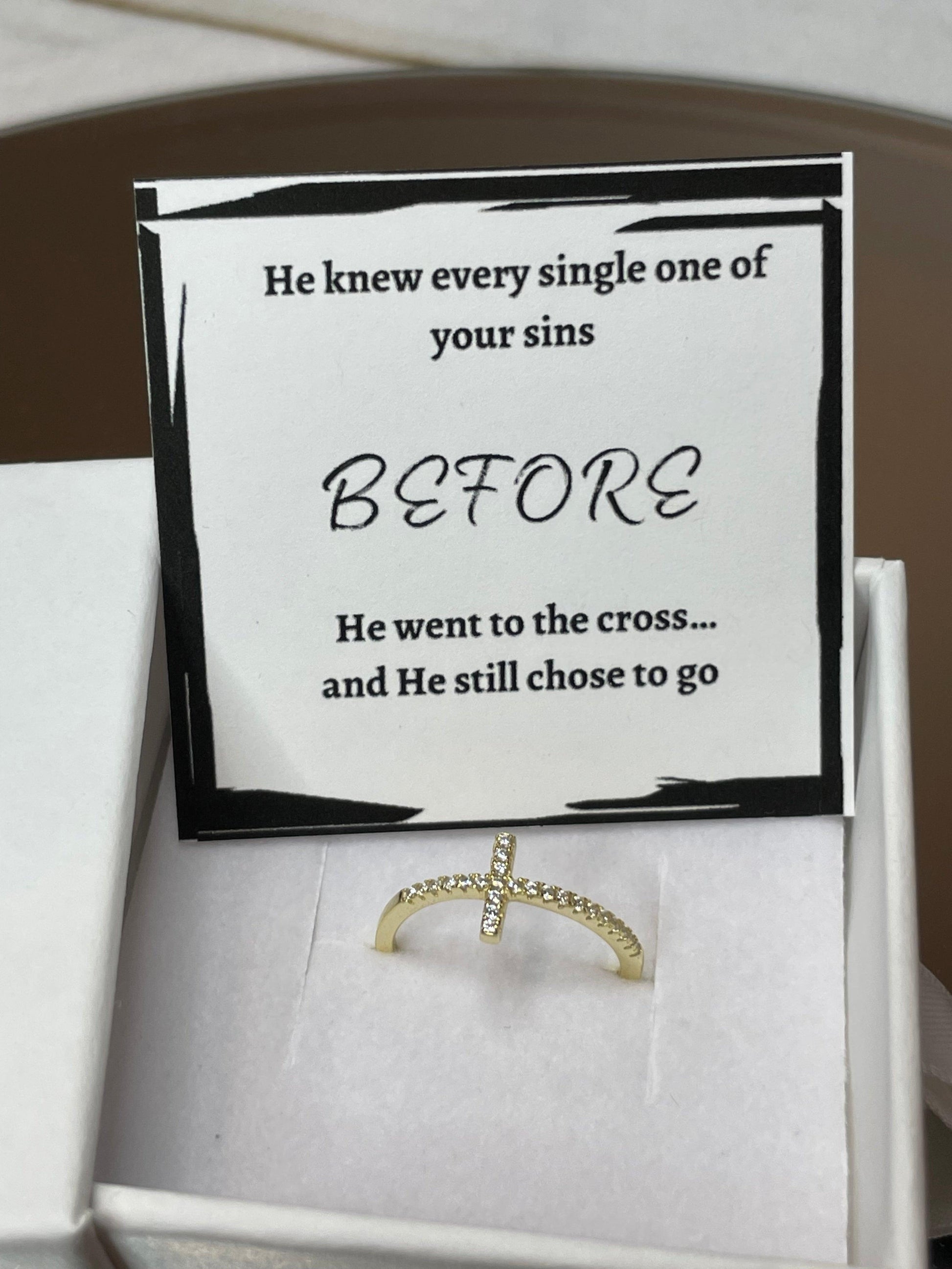 Cross Ring Gold- Faith Jewelry